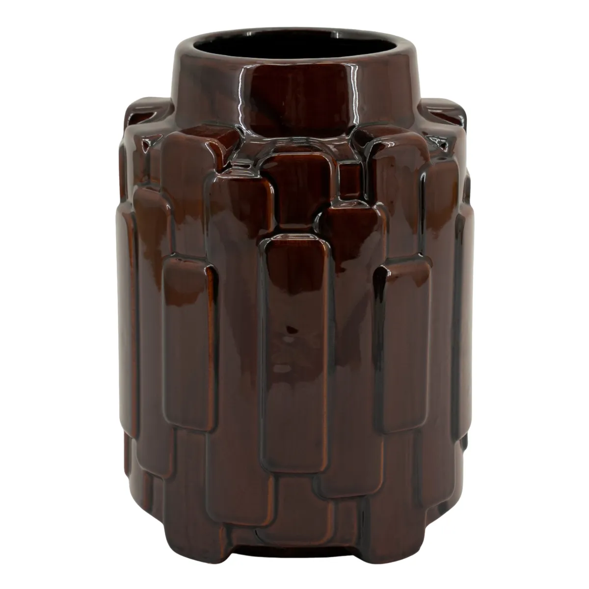 Geary small Vase 19x19x26 cm Steingut Braun