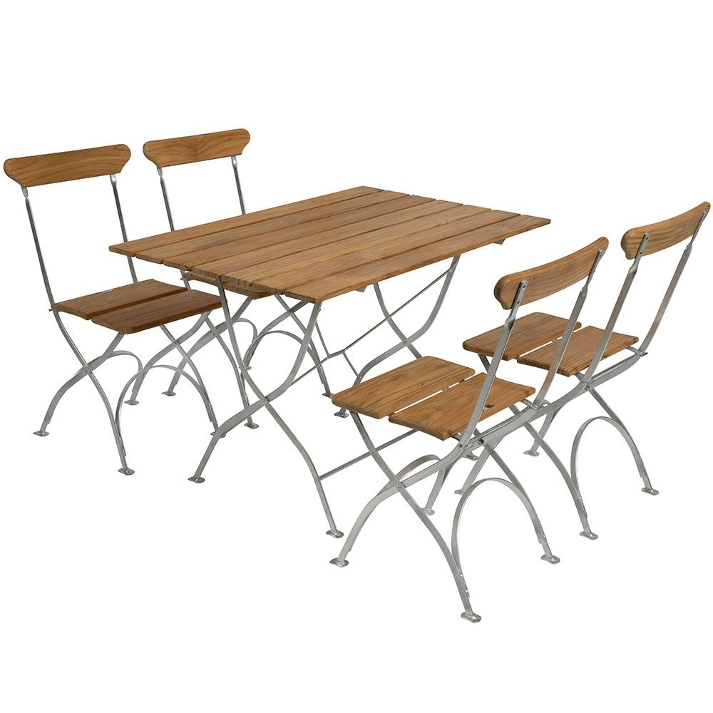 Braugruppe Tisch & 4 Stühle Teak