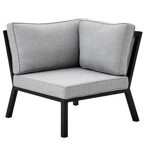 Belfort Eckstück inklusive Kissen Schwarz / Pearly grey