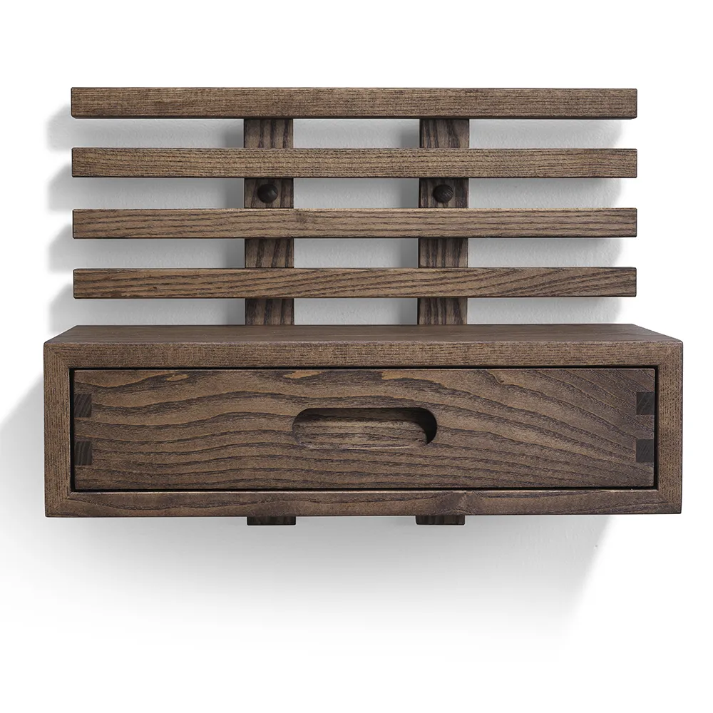 Zece Nachttisch mit Schublade Esche braun geölt