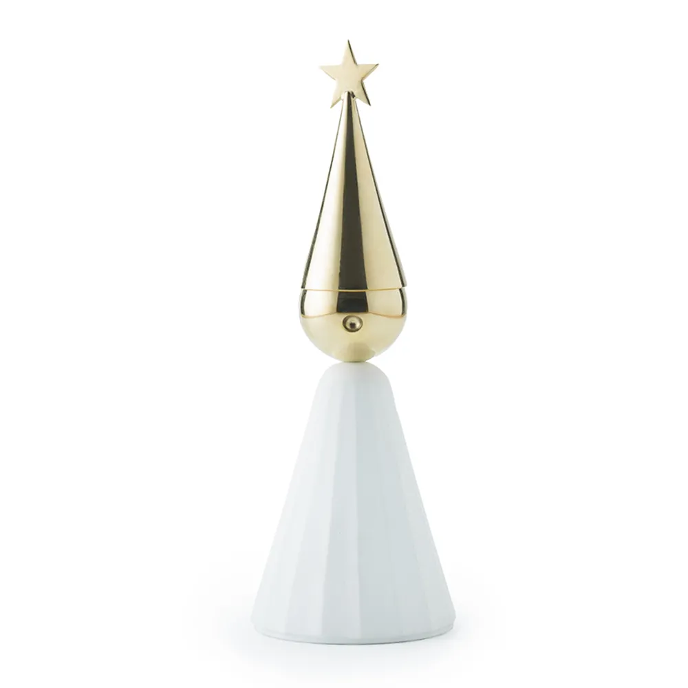 Soprano Kerzenhalter Messing und weißlackiertes Aluminium