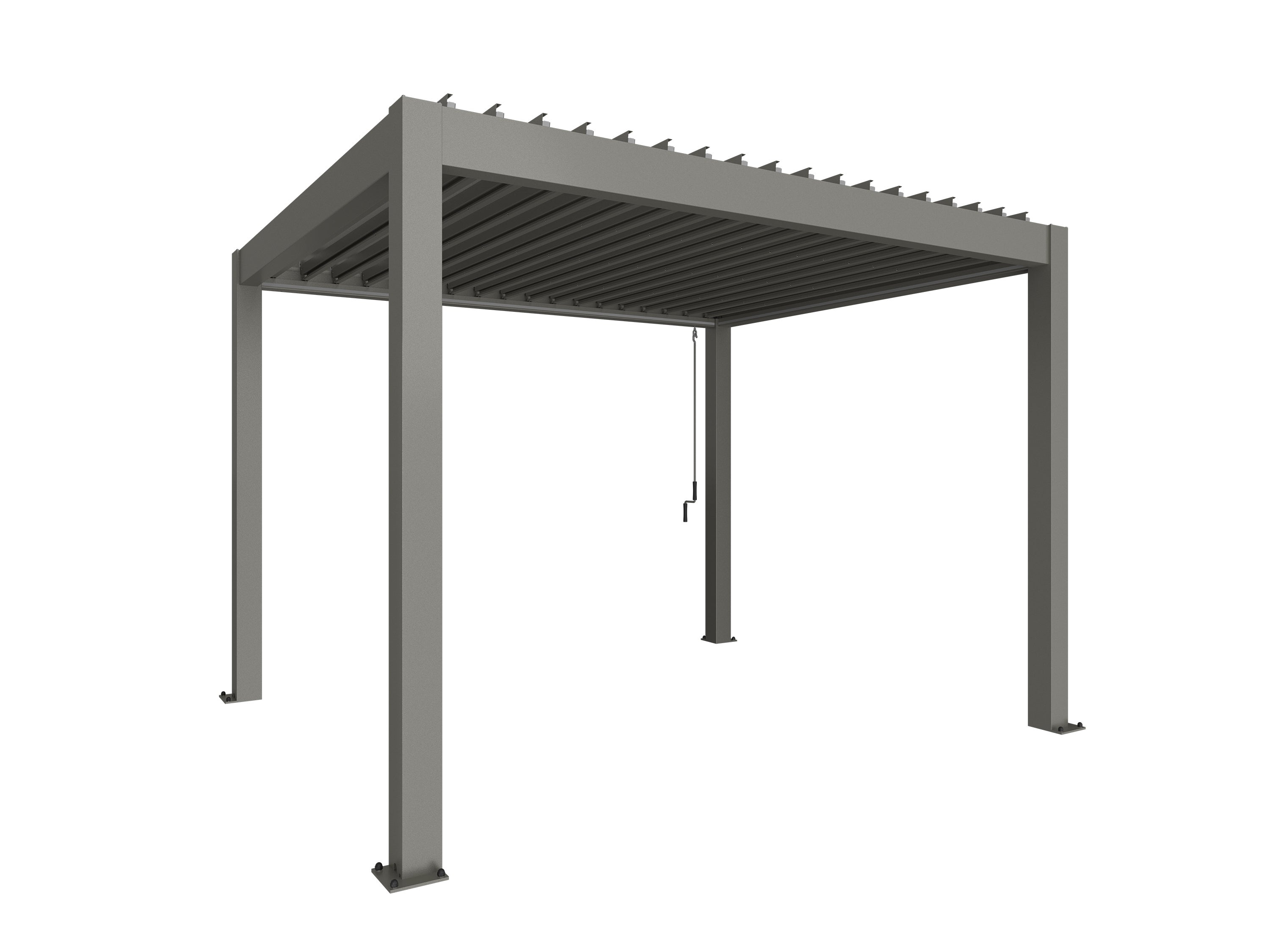 Pergola, Größe 3,5 x 3, Metallic quartz grau