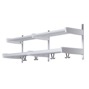 Meja Hutablage 115 cm 2 Einlegeböden Birke weiß lackiert