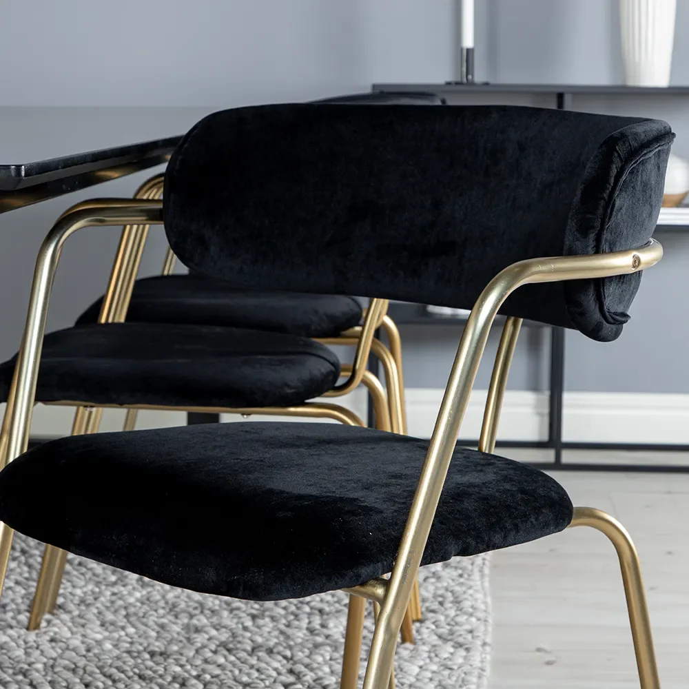 Arrow Dining Chair schwarz/messing 2er-Pack