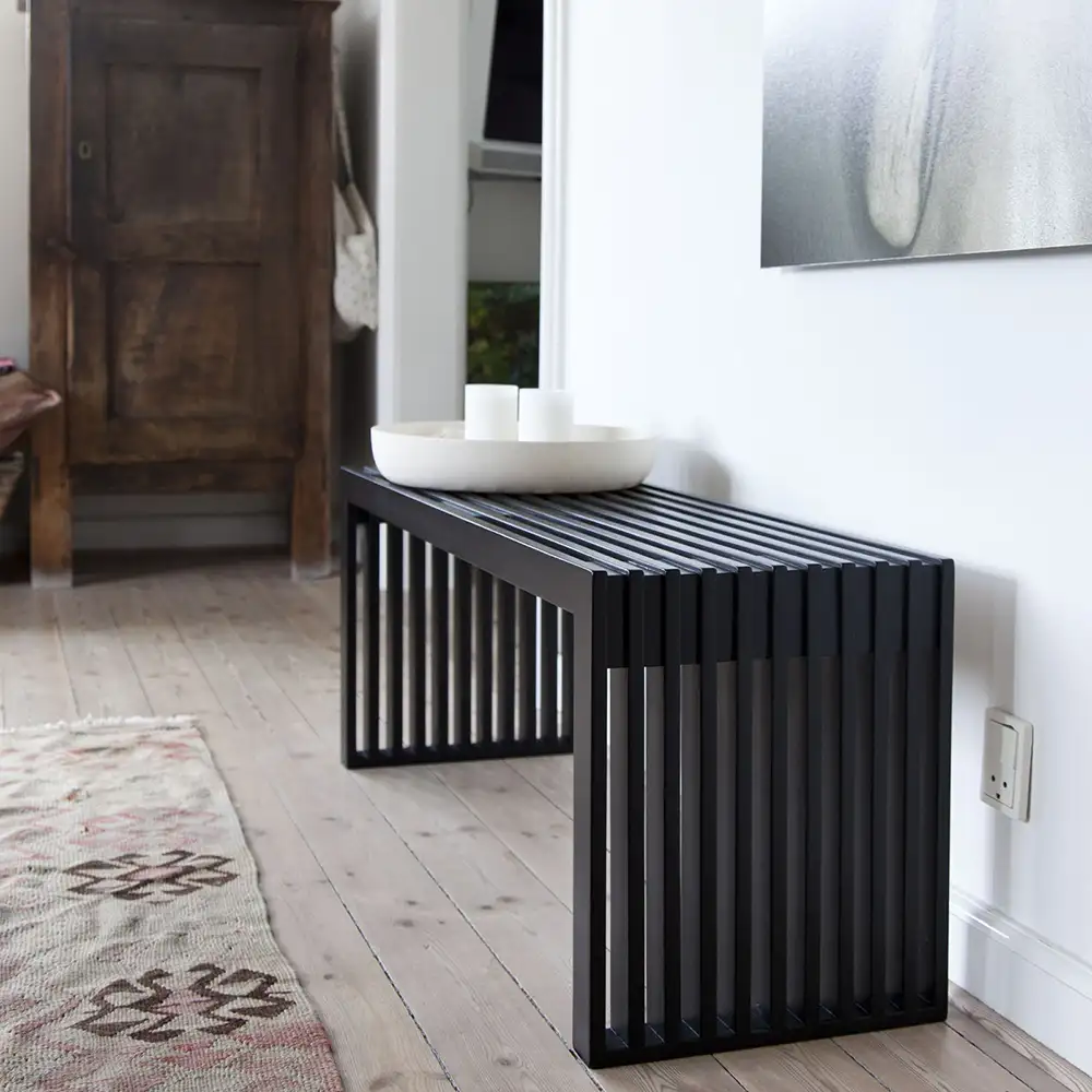 Rib bank 104 cm Schwarz