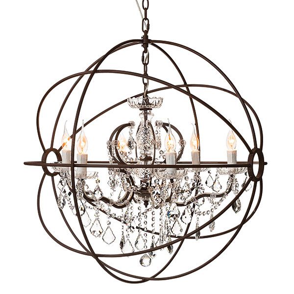 Kristall-Kronleuchter Rom Antik Rost 80 cm