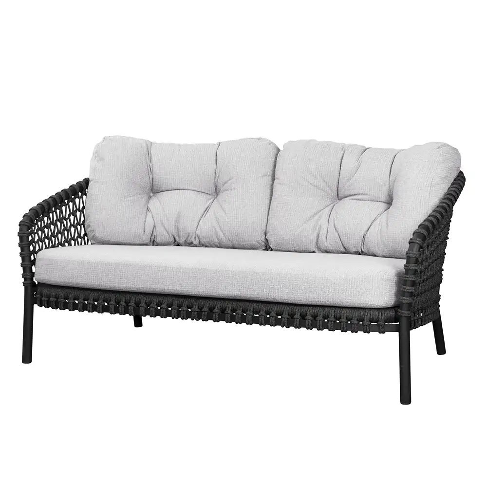 Ocean Kissen Set Weiß Grau für 2 Sitzer Sofa