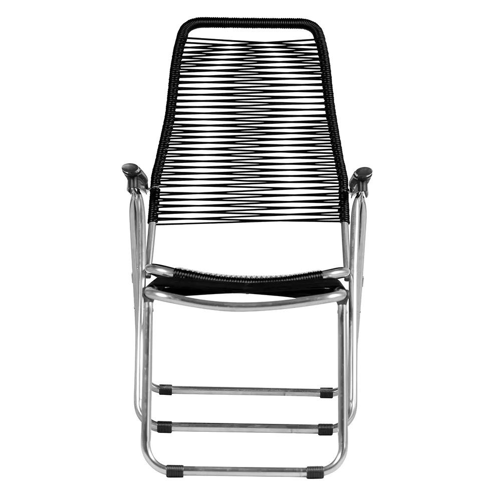 Spaghetti Sonnenliege schwarz Aluminium