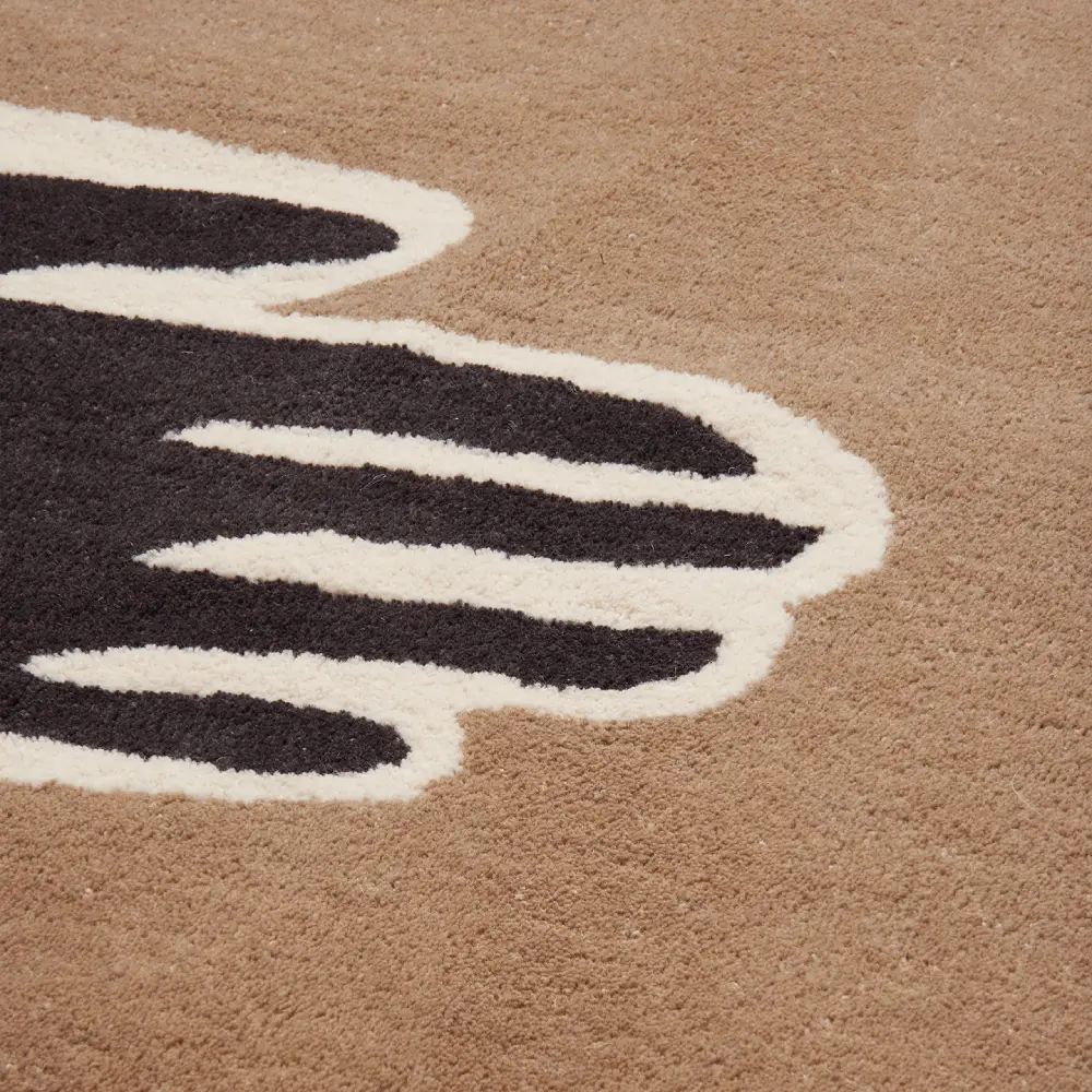 Pose Getufteter Teppich 200x300 cm - Dunkler Kaffee/Gebrochenes Weiß