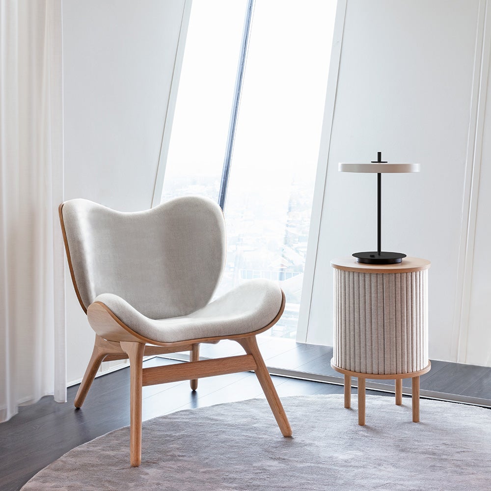 Asteria table Tischleuchte Ø31 cm Pearl White/Black Stem