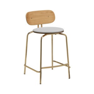 Curious Niedriger Barhocker Eiche/Messing Sterling
