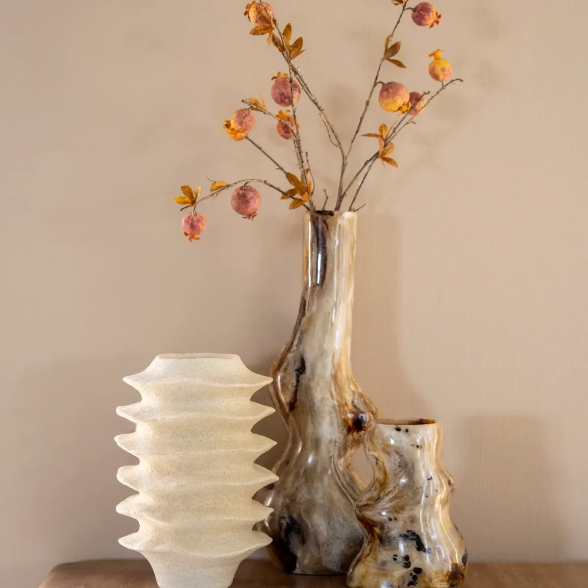 Stonea 1 Vase 19x17x26 cm Kunstharz braun