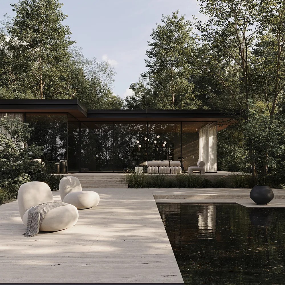 Toe Loungesessel Flat - Warm Ash