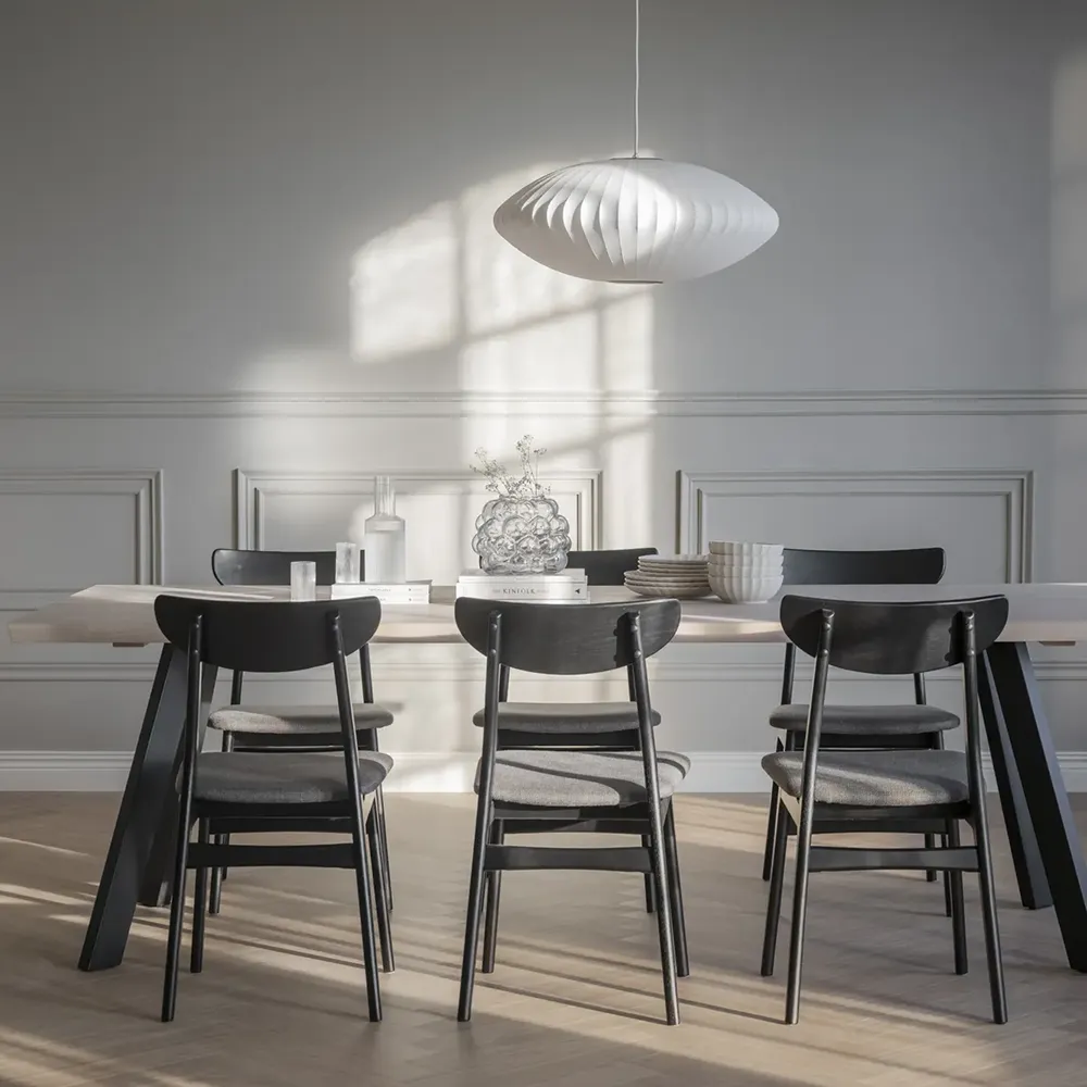 Rodham Stuhl schwarz Eiche/dunkelgrau