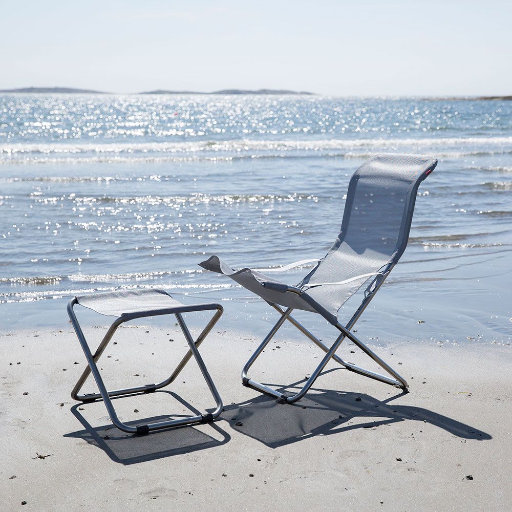 Chico Fußhocker grau Aluminium/Textil