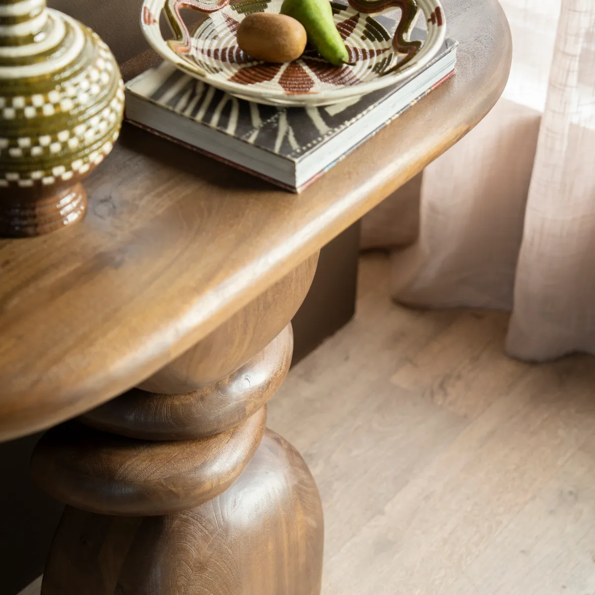 Console table Sui 120x40x80 cm Mangoholz Braun