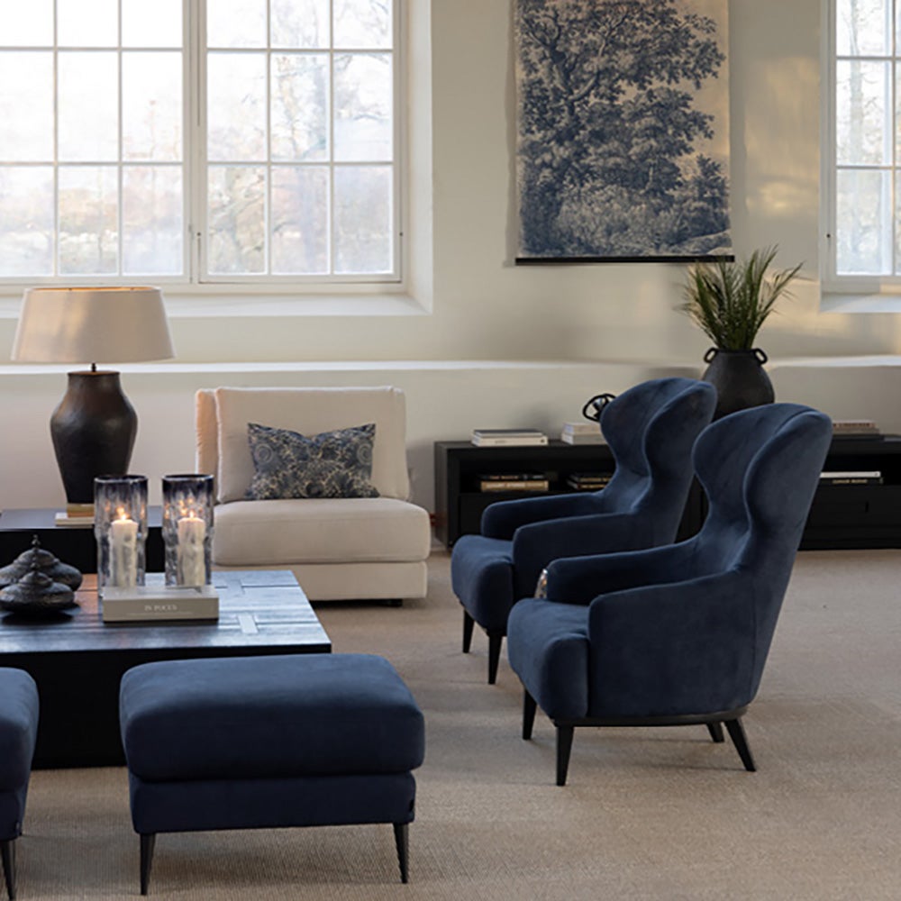 ANDORRA Fußhocker – einfach tiefblau