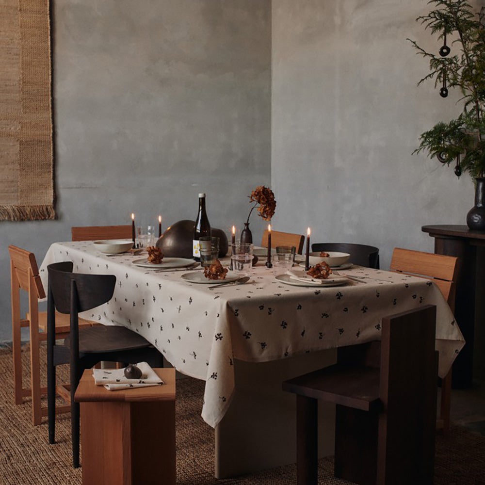  Baies Tischdecke - Natur/Dunkle Schokolade