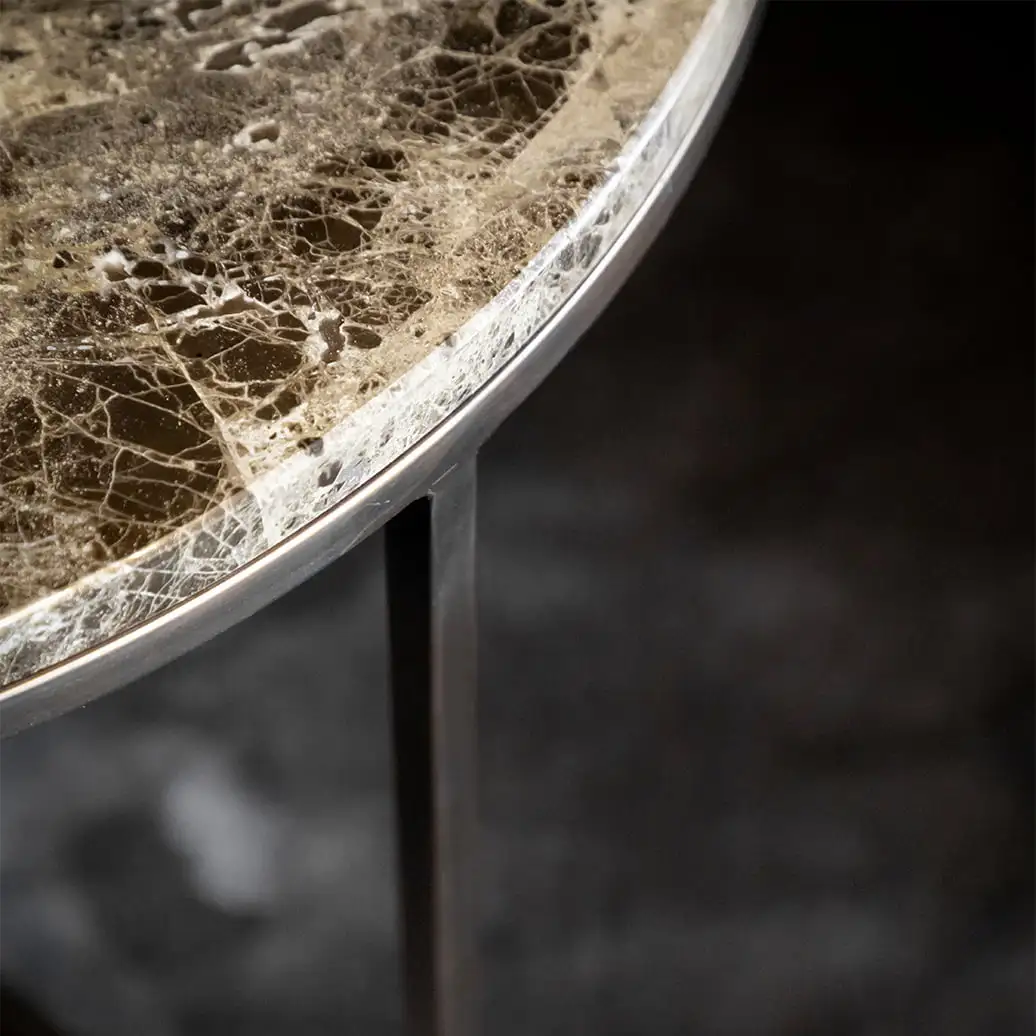 Cedes Couchtisch Braun Marmor Ø100 cm