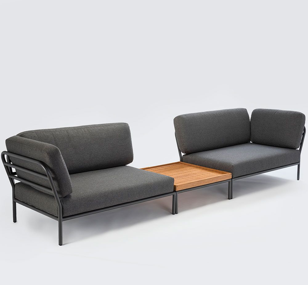 Level Couchtisch 41x81 cm Grau Aluminium