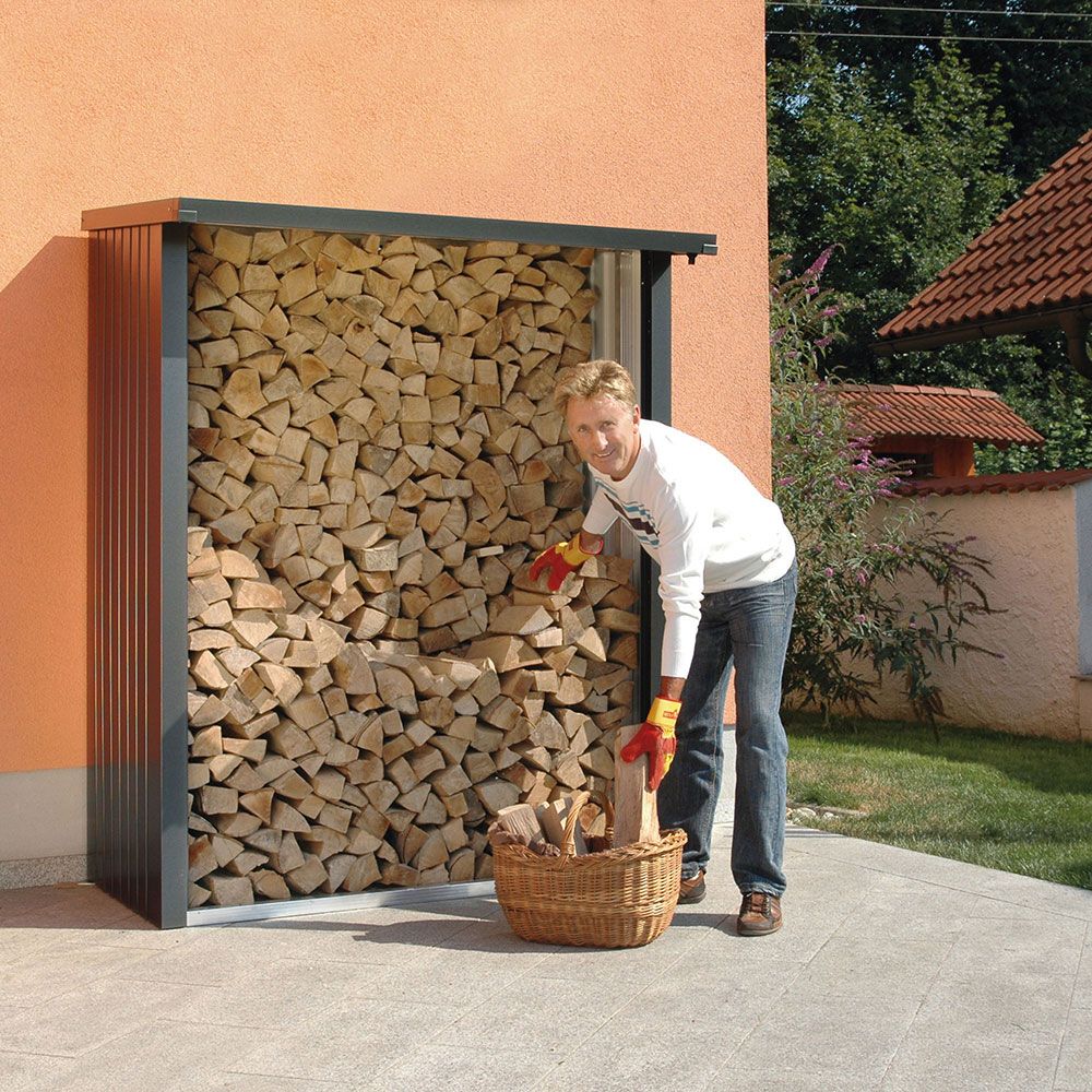 Woodstock Holzlager 150 cm dunkelgrau Biohort