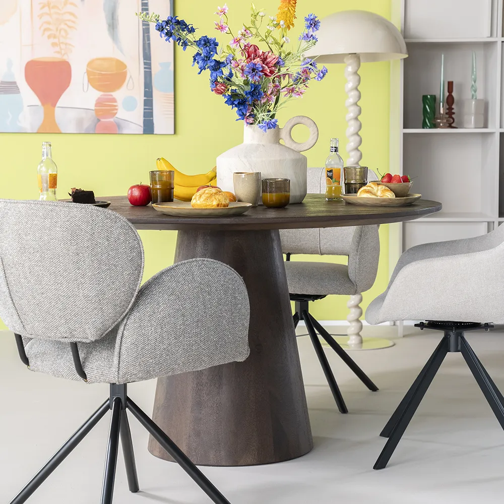 Aron Esstisch rund 130x76 - braun