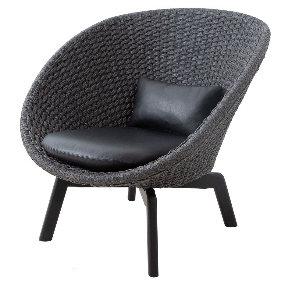 Peacock Lounge Chair W/Black Teak Beine Indoor