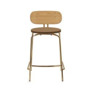 Curious Niedriger Barhocker Eiche/Messing Sugar Brown
