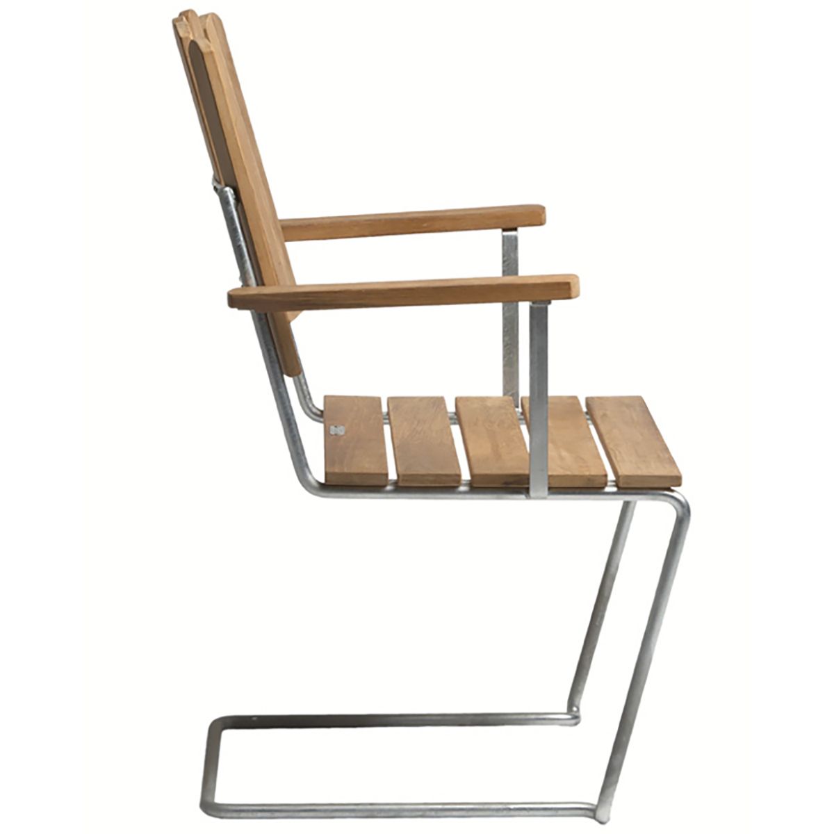 A2 Sessel Unbehandeltes Teakholz / Feuerverzinktes Gestell
