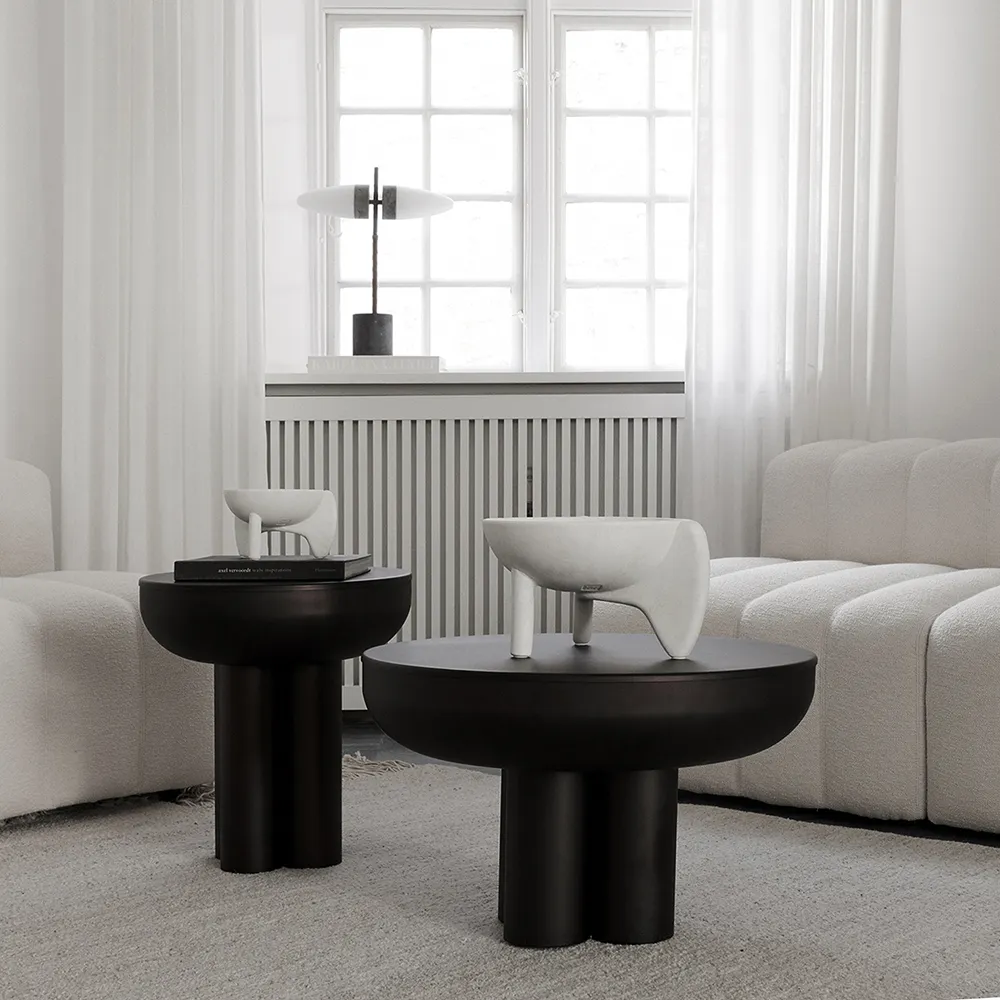  Crown Couchtisch niedrig – Gebranntes Schwarz