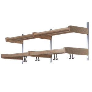 Meja Hutablage 115 cm 2 Einlegeböden Eiche weiß geölt
