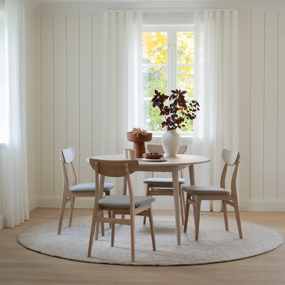 Rodham Stuhl weiß pigmentierte Eiche/grau-beige