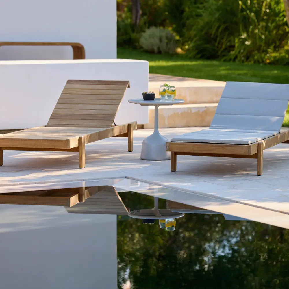 Vista sonnenliege, stapelbar Teak