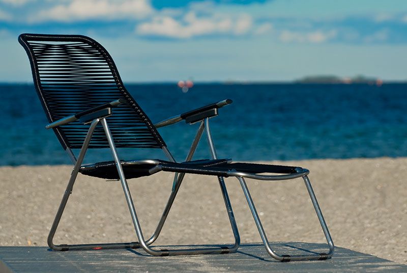 Spaghetti Sonnenliege schwarz Aluminium