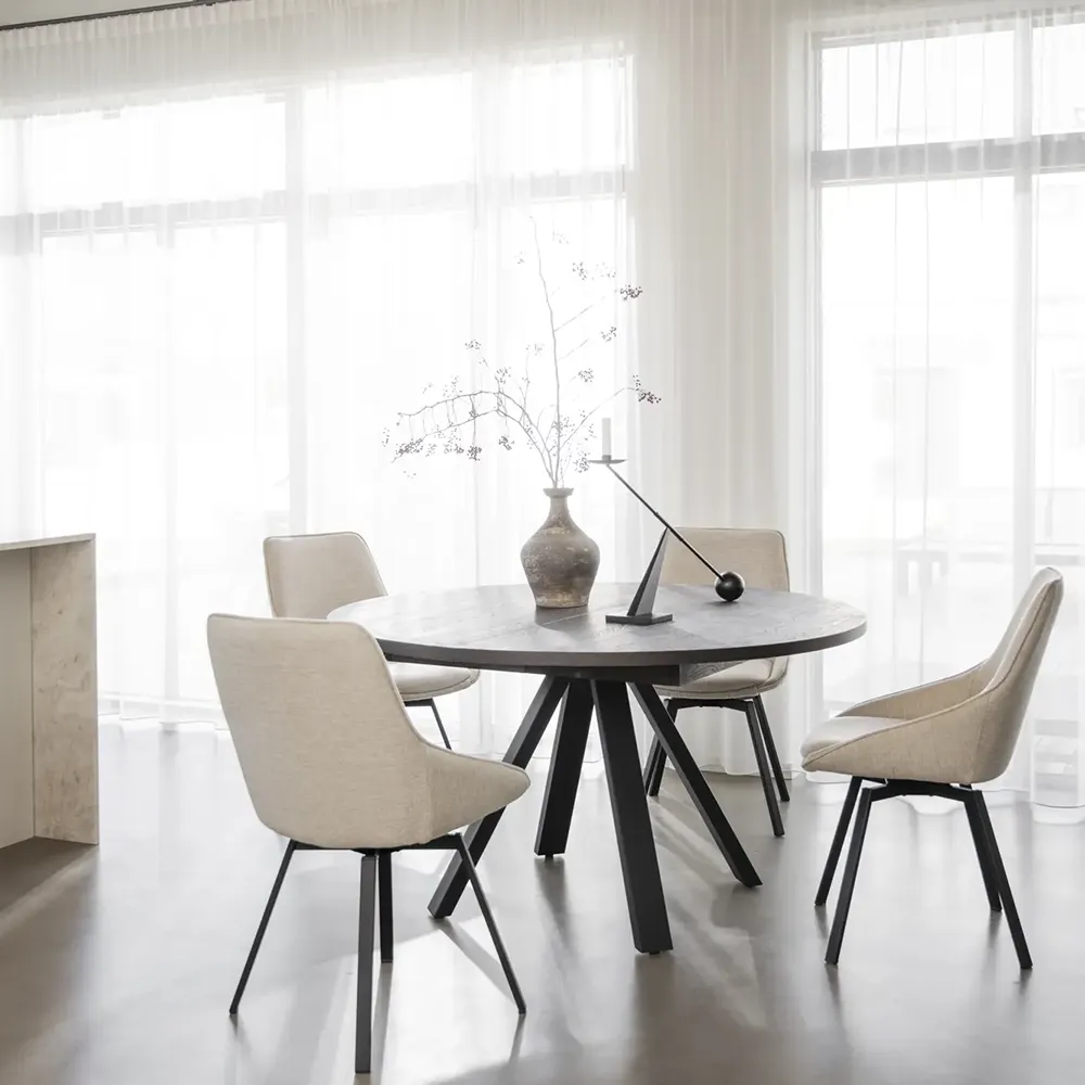 Maddock Esstisch Ø135 cm braune eiche