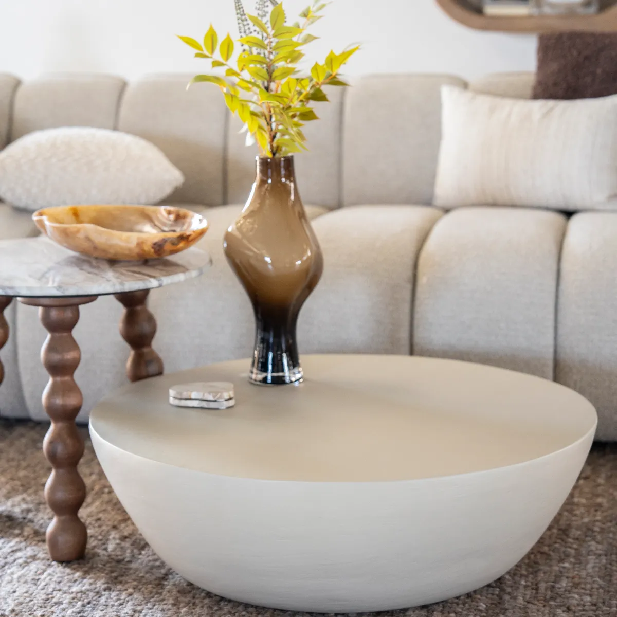 Canto large Couchtisch 80x80x25 cm Eisen taupe