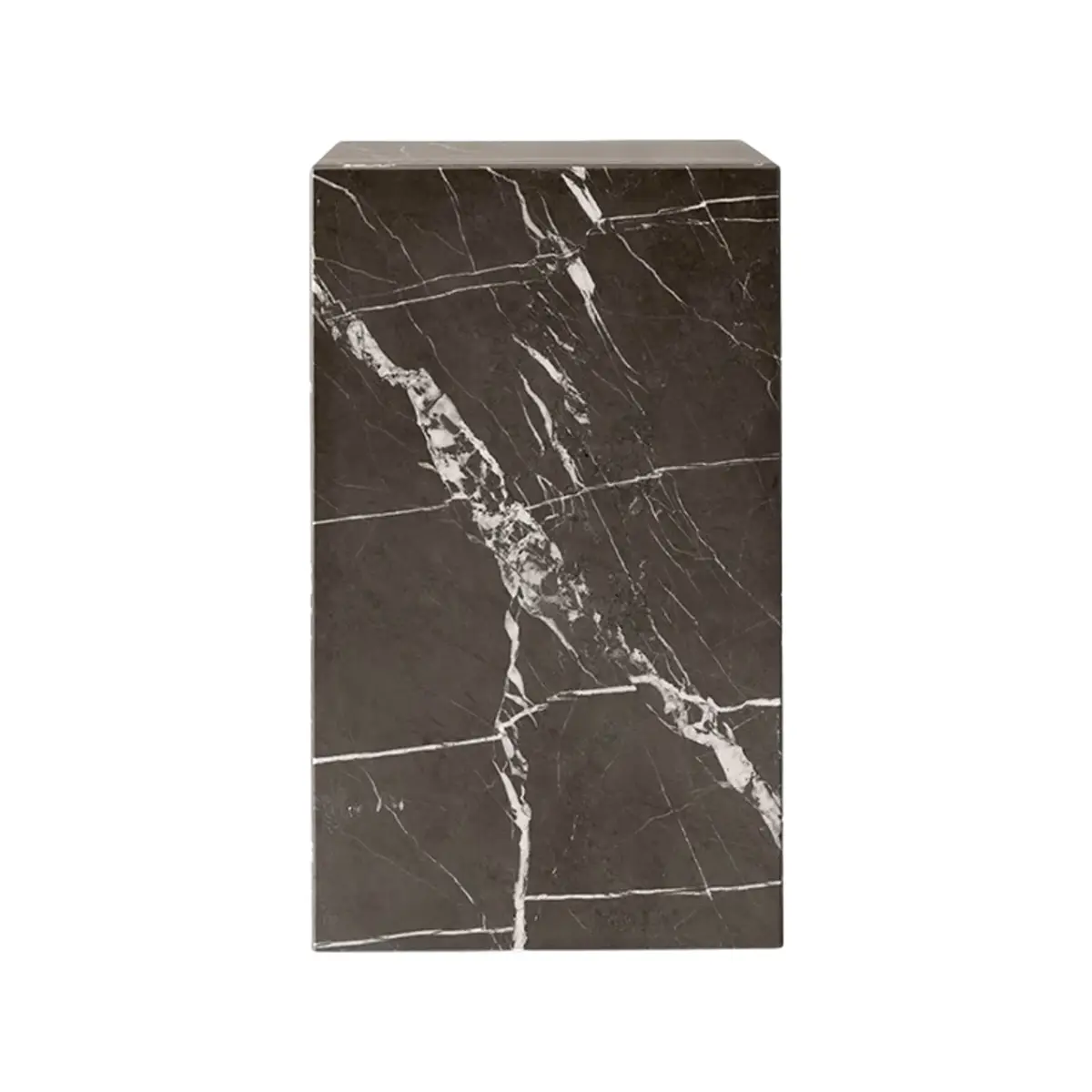 Plinth Beistelltisch Marmor hoch Grau Kendzo