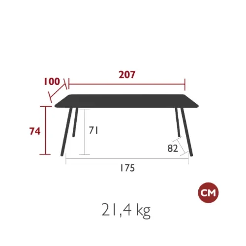 Luxembourg esstisch 100x207 cm Cotton white