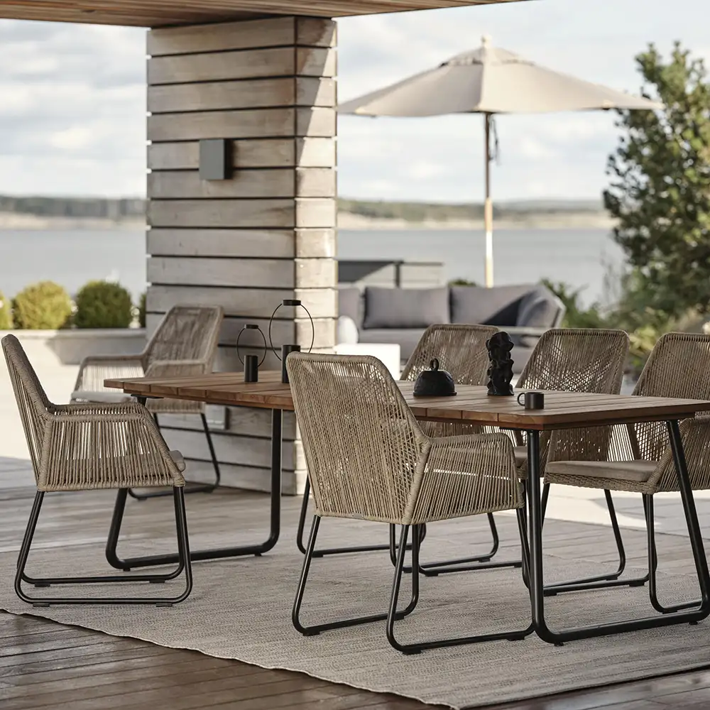 Nolli Esstisch 90x175 cm schwarz/teak