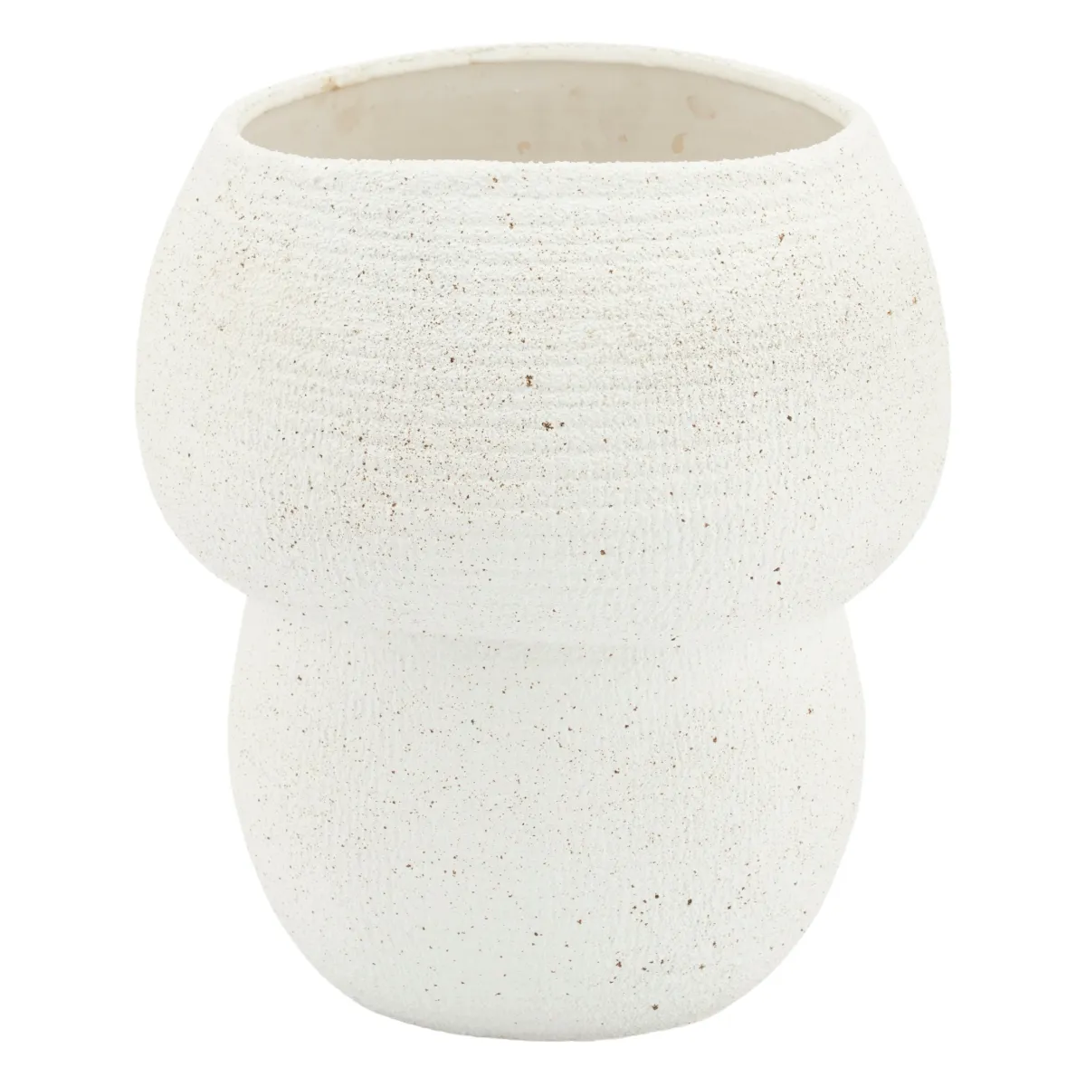 Grava small Vase 27,5x27,5x31 cm Steingut Off white