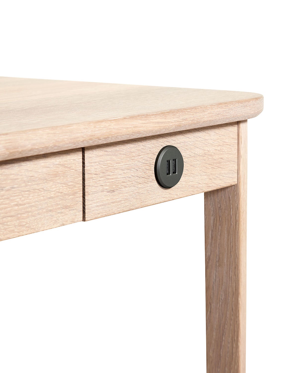 Sm131 Schreibtisch Eiche Weiß Öl/Schwarz Nano-Laminat 115X55X74Cm 