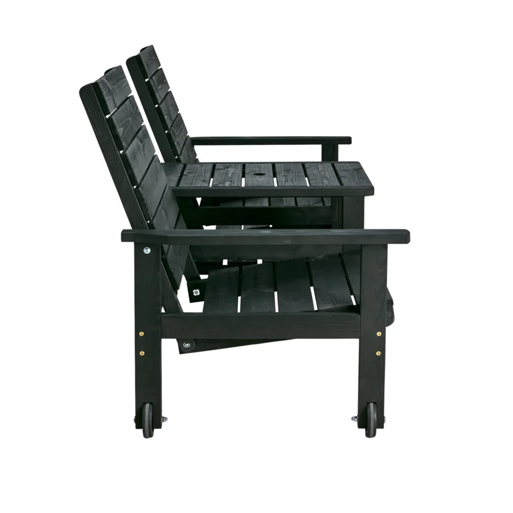 DU o JA 2-Sitzer-Sofa Schwarz