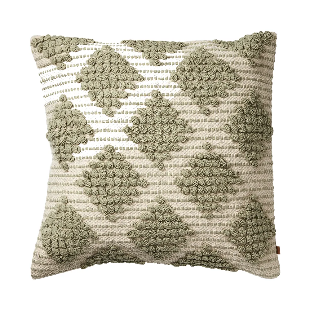  MINNA Kissenbezug Grün/Elfenbein