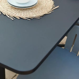 Tischplatte 130 x 75 cm, Lavagrau, Aluminium