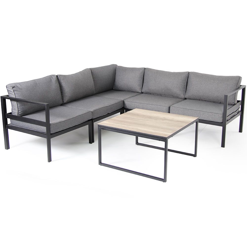 Leone Eckstück Schwarz/Grau Aluminium