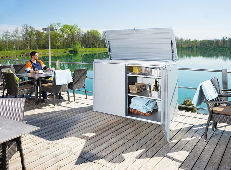 Highboard Aufbewahrungsbox 200cm quarzgrau Biohort