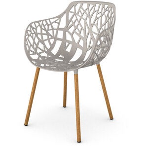 Forest Armlehnstuhl mit Iroko gepolsterten Beinen Powder Grey