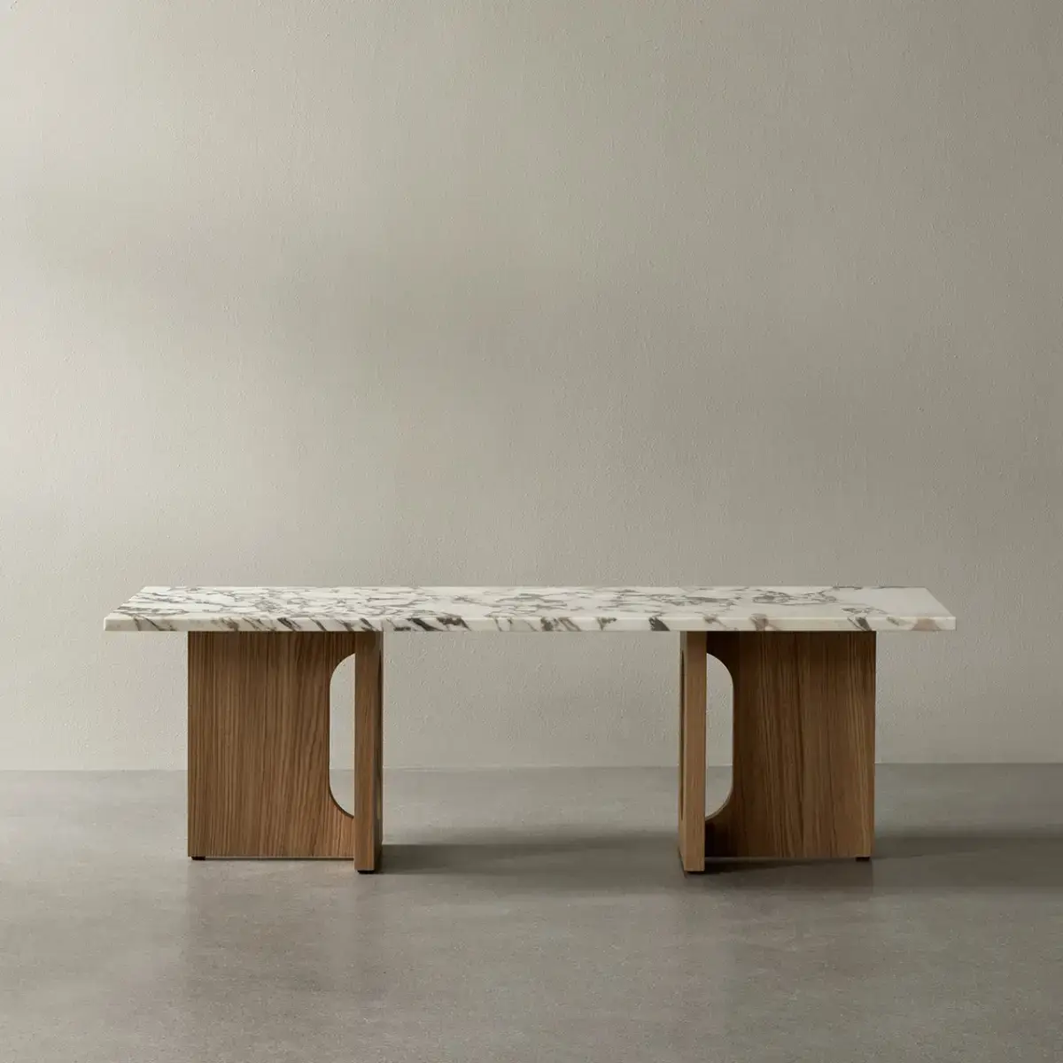 Androgyne Couchtisch Eiche/Marmor Calacatta Viola