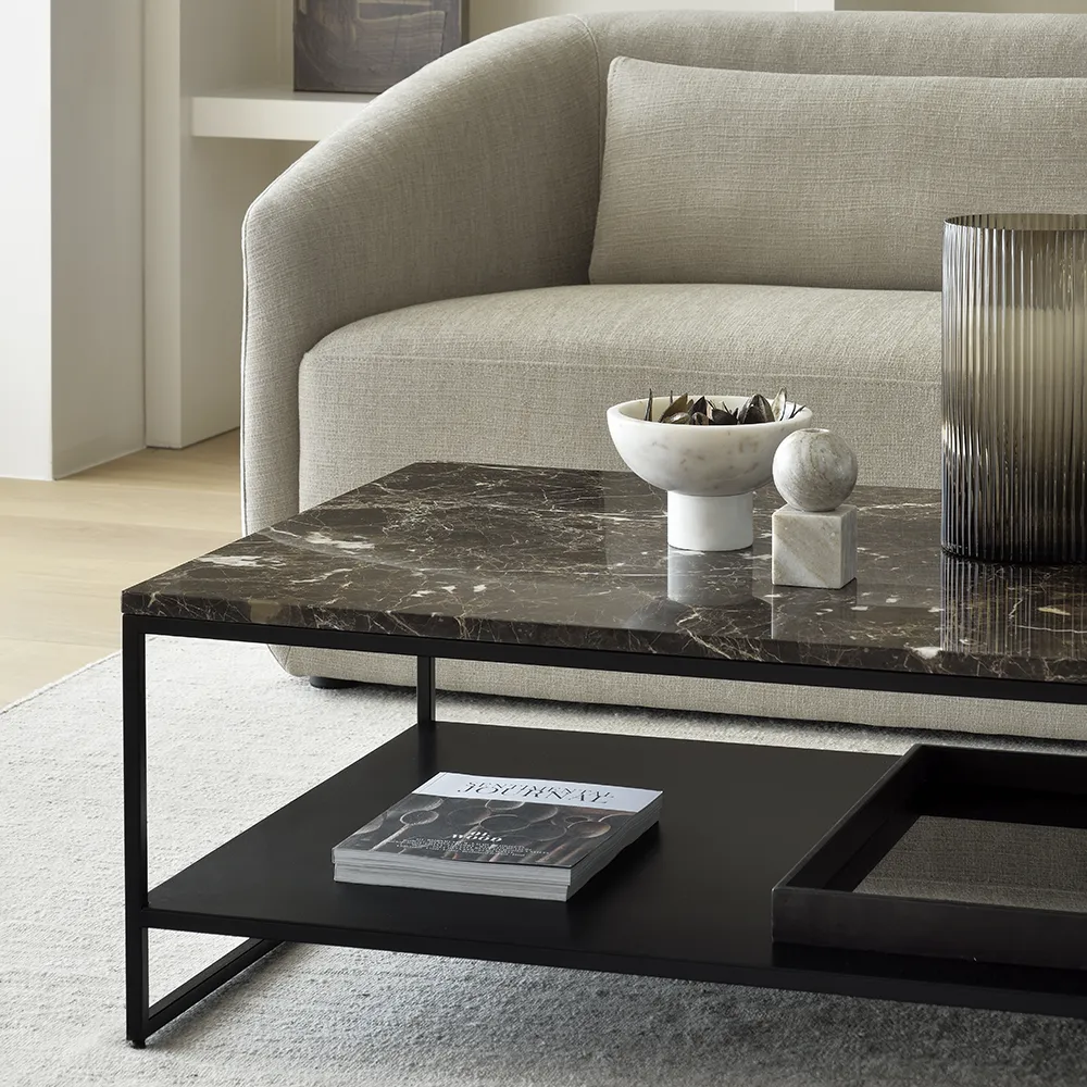 Couchtisch aus Stein Dark Emperador