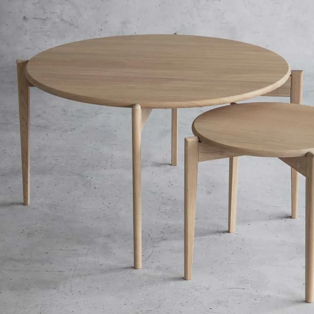 Tilia Couchtisch Ø88 cm Eiche weiß geölt